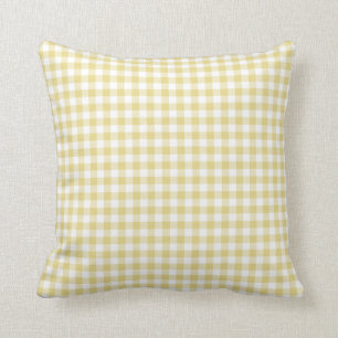 Vanillepudding-gelbes Gingham-Muster-Wurfs-Kissen Kissen