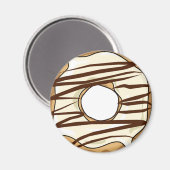Vanillla mit Chocolate Drizzle Donut Magnet (Vorderseite/Rückseite)