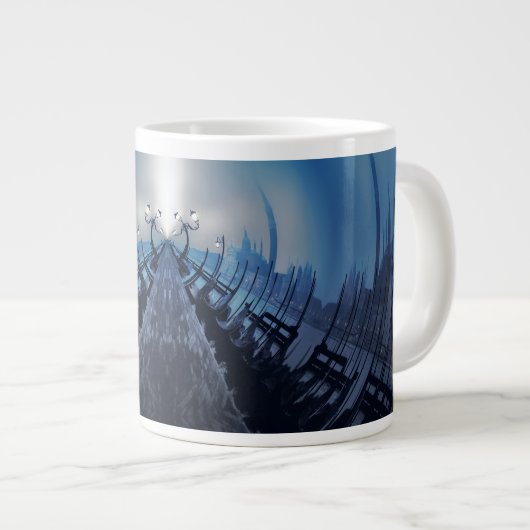 VANISHING VENICE Blue Gothic Gondolas Jumbo-Tasse (Vorderseite Rechts)