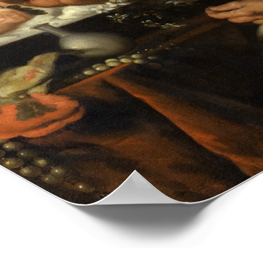 Vanitas, Der alte Coquette von Bernardo Strozzi Poster (Ecke)