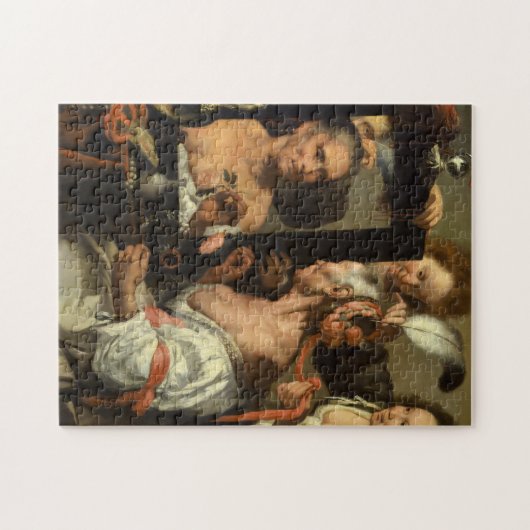 Vanitas, Der alte Coquette von Bernardo Strozzi Puzzle (Horizontal)
