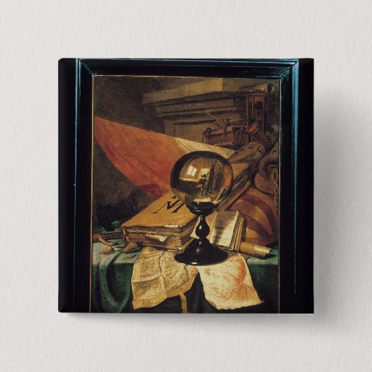 Vanitas mit einem Kristallball Button (Vorderseite)