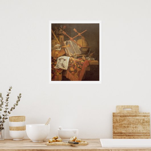 Vanitas (Öl auf Leinwand) Poster (Küche)