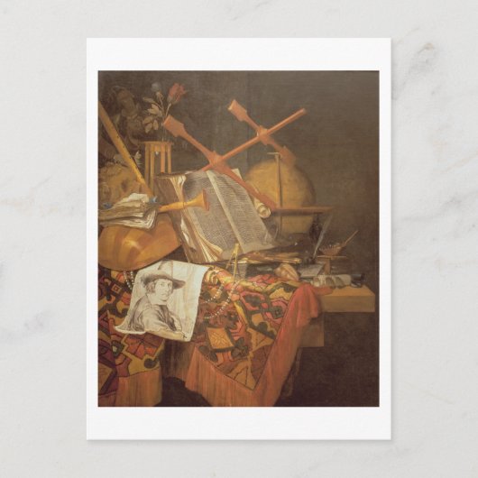Vanitas (Öl auf Leinwand) Postkarte (Vorderseite)