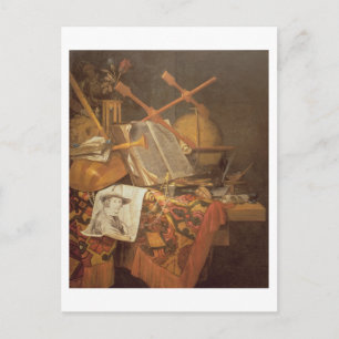 Vanitas (Öl auf Leinwand) Postkarte