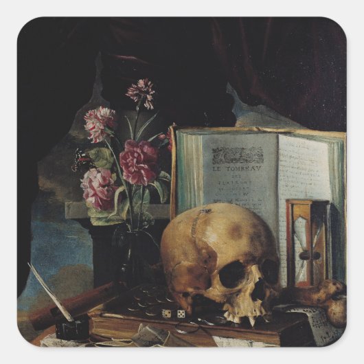 Vanitas Quadratischer Aufkleber (Vorderseite)