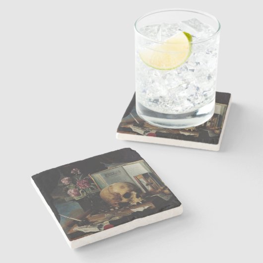 Vanitas Steinuntersetzer (Seitenansicht)