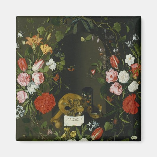 Vanitas Still Life mit Blume Magnet (Vorne)