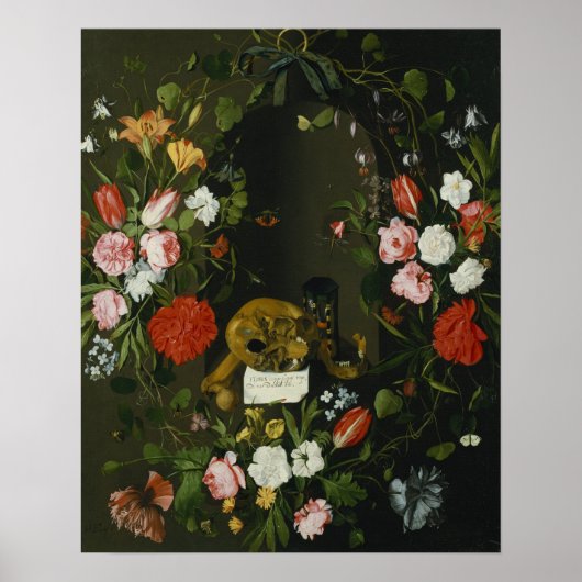 Vanitas Still Life mit Blume Poster (Vorne)
