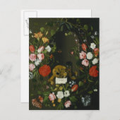 Vanitas Still Life mit Blume Postkarte (Vorne/Hinten)