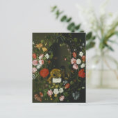 Vanitas Still Life mit Blume Postkarte (Stehend Vorderseite)