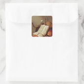 Vanitas Still Life Quadratischer Aufkleber (Tasche)