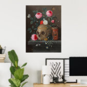 Vanitas Still Life Skull and Rose Art Poster (Heimbüro)