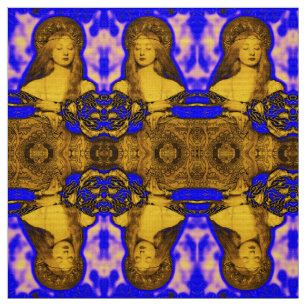 VANITY FRAU SCHAUTY-FASHION / GOLD BLAUE FRAKTALE STOFF