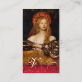 VANITY SCHAUTY-FASHION COSTUME DESIGNER Red Damask Visitenkarte (Rückseite)