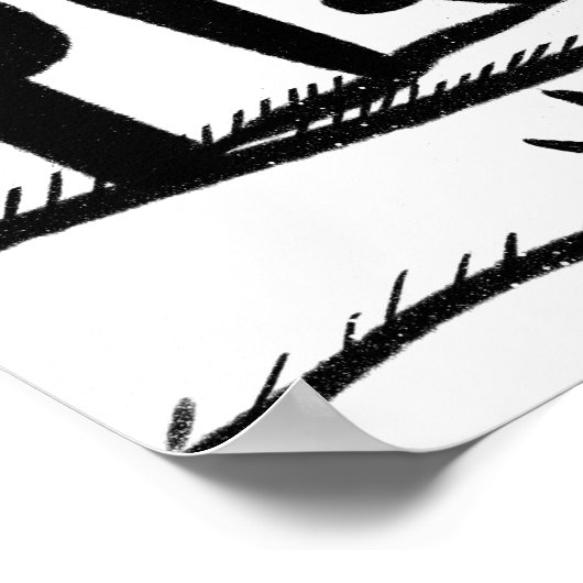 VANLIFE Desert Cacti Mountain Explore Adventure Poster (Ecke)