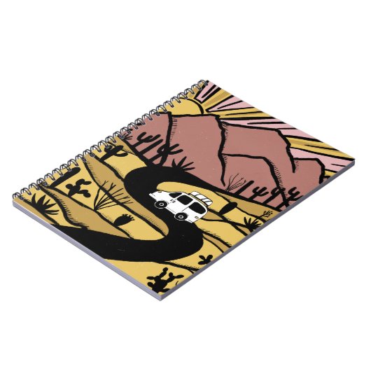 Vanlife Desert Road Trip Camping Notizblock (Linke Seite)