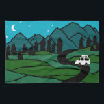 Vanlife in den Bergen Camping Mondsterne Geschirrtuch<br><div class="desc">Dekorieren Sie Ihre Küche mit diesem coolen Handtuch. Macht eine großartige Hauswärmung (verschwindet?),  Geburtstag oder Jubiläum Geschenk! Sie können ihn anpassen und auch Text hinzufügen. Karo in meinem Shop für viel mehr Farben und Muster und passende Küchenartikel!</div>
