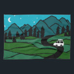 Vanlife in den Bergen Camping Mondsterne Geschirrtuch<br><div class="desc">Dekorieren Sie Ihre Küche mit diesem coolen Handtuch. Macht eine großartige Hauswärmung (verschwindet?),  Geburtstag oder Jubiläum Geschenk! Sie können ihn anpassen und auch Text hinzufügen. Karo in meinem Shop für viel mehr Farben und Muster und passende Küchenartikel!</div>