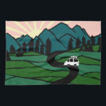 Vanlife in den Bergen Sonnenaufgang Camping Geschirrtuch<br><div class="desc">Dekorieren Sie Ihre Küche mit diesem coolen Handtuch. Macht eine großartige Hauswärmung (verschwindet?),  Geburtstag oder Jubiläum Geschenk! Sie können ihn anpassen und auch Text hinzufügen. Karo in meinem Shop für viel mehr Farben und Muster und passende Küchenartikel!</div>