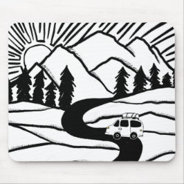 Vanlife MOUNTAIN SUNRISE Illustration Mousepad