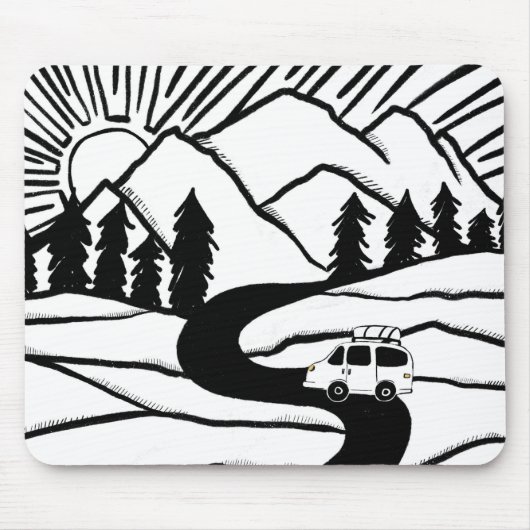 Vanlife MOUNTAIN SUNRISE Illustration Mousepad (Vorne)