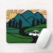 Vanlife MOUNTAIN SUNRISE Illustration Mousepad (Mit Mouse)