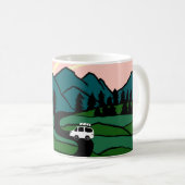 Vanlife Road Trip Campervan Berg Sonnenaufgang Kaffeetasse (VorderseiteRechts)