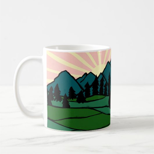 Vanlife Road Trip Campervan Berg Sonnenaufgang Kaffeetasse (Links)