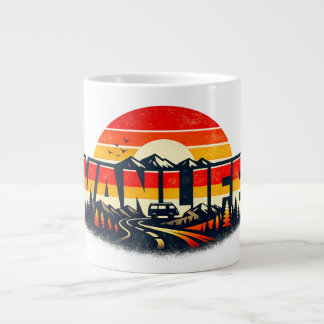 Vanlife Sonnenuntergang Tasse Retro Berg