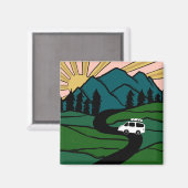 Vanlife Trees Forest Monte Brè Magnet (Vorderseite/Rückseite)