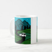 Vanlife Trees Forest Mountain Kaffeetasse (Vorderseite Links)