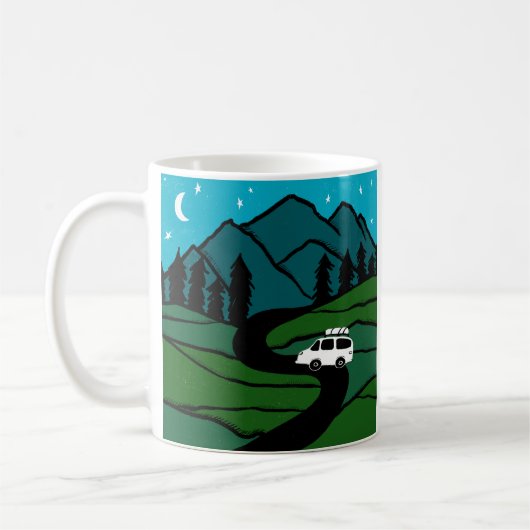 Vanlife Trees Forest Mountain Kaffeetasse (Links)