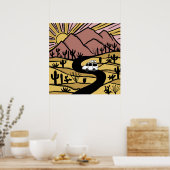 VANLIFE Wüste Cacti Bergsee-Zauber im Val Piora Poster (Küche)