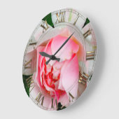 Vanmoure Petal Rose Elegante Große Wanduhr (Winkel)