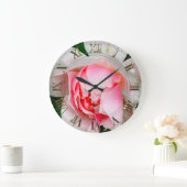 Vanmoure Petal Rose Elegante Große Wanduhr (Zuhause)