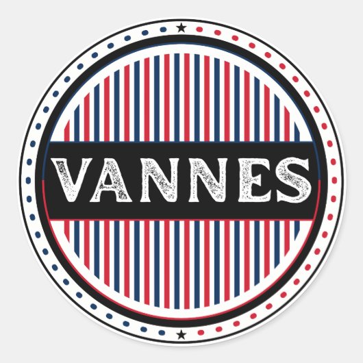 Vannes City Pride Emblem – French Identity Runder Aufkleber (Vorderseite)
