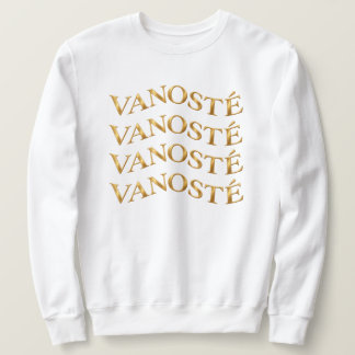 VANOSTÈ-Logo – Minimalistische Gold-Typografie Sweatshirt