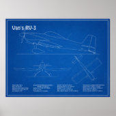 Van's RV-3 - Flugzeugkonzepte AD Poster (Vorne)