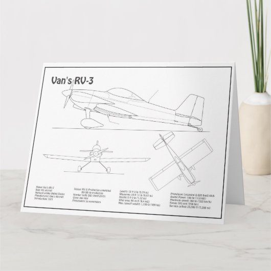 Van's RV-3 - Flugzeugkonzepte BD Dankeskarte (Vorderseite)