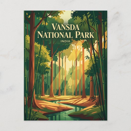 Vansda-Nationalpark Indien Postkarte (Vorderseite)