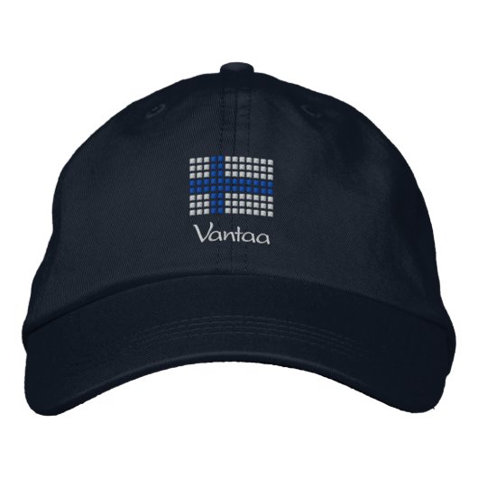 Vantaa hattu - Finnischer FlaggenHat Bestickte Kappe (Vorderseite)