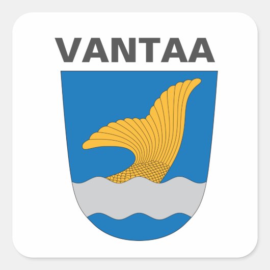 Vantaa-Wappen (Finnland) Quadratischer Aufkleber (Vorderseite)