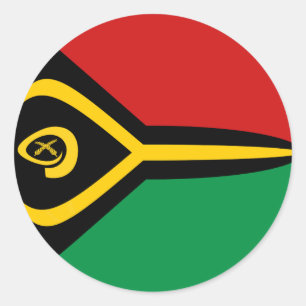 Vanuatu Fisheye Flaggenaufkleber Runder Aufkleber