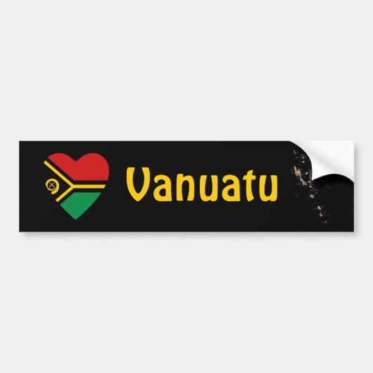 Vanuatu Flag Herz + Karte Autoaufkleber (Vorne)