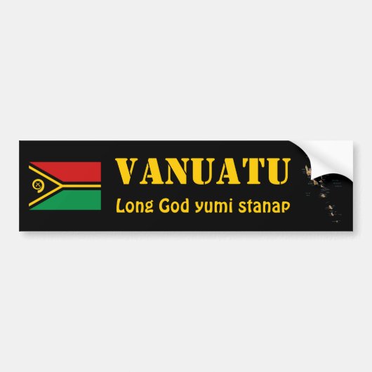 Vanuatu Flag + Karte Autoaufkleber (Vorne)
