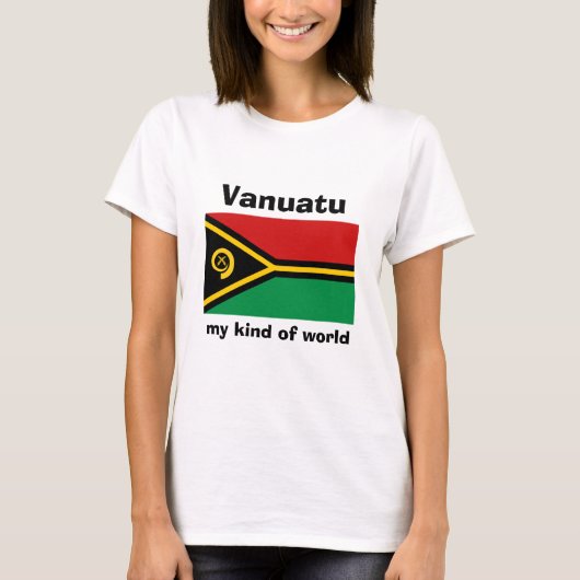 Vanuatu Flag + Karte + Text-T - Shirt (Vorderseite)