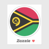 Vanuatu Flag Round Aufkleber (Blatt)