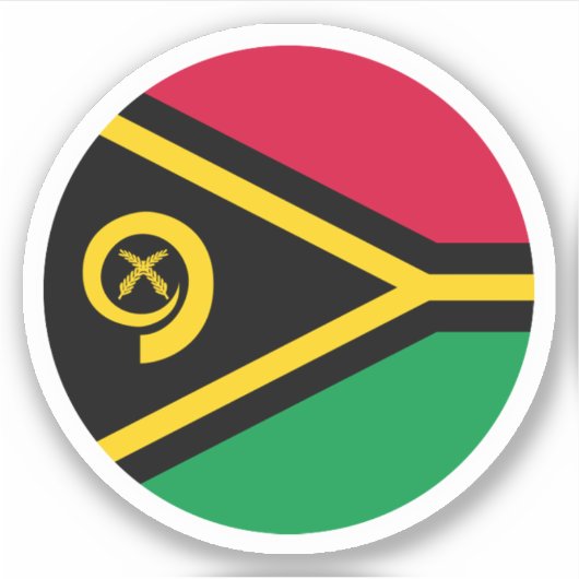 Vanuatu Flag Round Aufkleber (Vorderseite)
