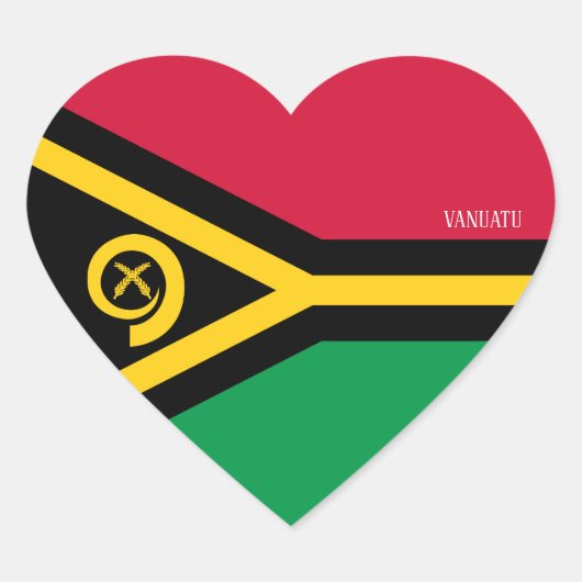 Vanuatu Flag Splendid Patriotic Herz-Aufkleber (Vorderseite)